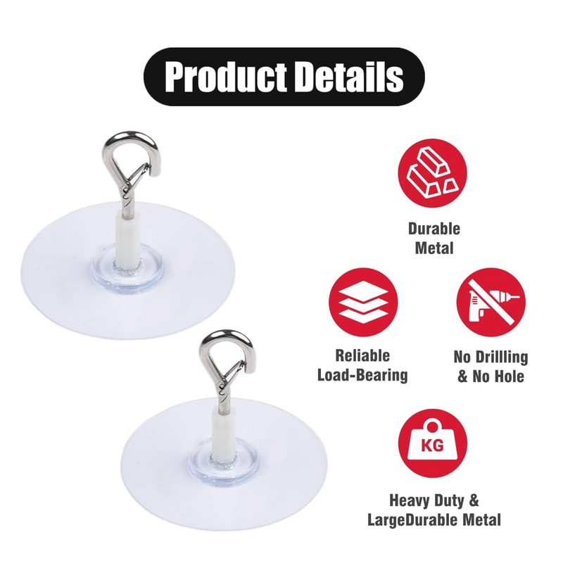 YTRUOYI 2 PCS Adhesive Ceiling Hook Sturdy Sticky Hook Heavy