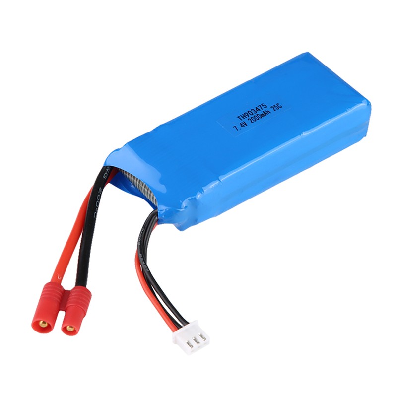 1 Pcs 2S 7.4V 25C 2000mAh Solid Banana Plug Rechargeable