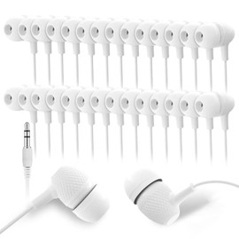 Wholesale School Earbuds Headphones 100 Pack Bulk Earphones for Classroom Students Kids Teens Children Gift and Adult(HY400 White)