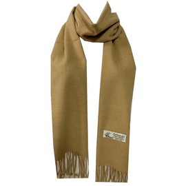 WA - Super Soft Womens Mens Luxurious Classic Cashmere Feel Wrap Scarf Plaid Scarves (Soild-Beige), 12''W x 72''L
