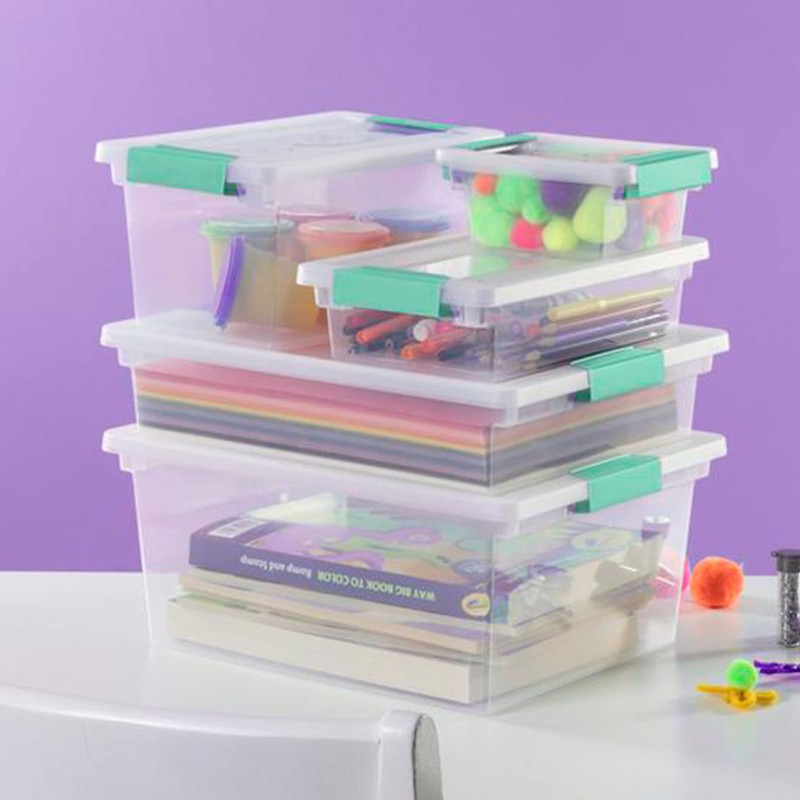 Sterilite 19628604 Medium Clip Clear Storage Box With Latched Lid