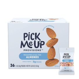 Staples Pick Me Up Provisions Roasted & Salted Almonds, 1.5 oz., 36 Bags/Box (PM62980)
