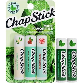 ChapStick Bálsamo Labial, Sabores Favoritos De Menta (Vainilla Menta, Menta Fresca Y Menta Piperita)  2 Bálsamos Labiales Clásicos De Hierbabuena, 4  