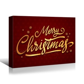 YONICA Merry Christmas Canvas Wall Art for Home Decor - Christmas Wishes Paintings Print On Canvas HD Giclee Artwork Ready to Hang 30"x20"(75x50cm)