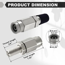 ZYINING 3PCS Air Inflation Schrader Valve Air Spring Bag Parts Push to Connect for 1/4" OD Air Line Tubing for Truck Suspension Fittings Part for Line Hose Air Valve