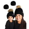 Funky Junque Matching Adult/Toddler Bundle - Detachable Pom Beanie -