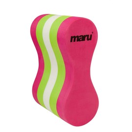 Maru Swimming Pull Buoy Float, Adults and Kids, Swimming Aid Equipment for Stength Training, Pool use, Made of Foam, Leg Float, Provides Comfort and Buoyancy (Pink/Lime/White, Adult)