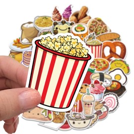 100PCS Waterproof Vinyl Fast Food Stickers Cute Dessert Decals for Laptops Skateboards Water Bottles Aesthetic Graffiti Kawaii Stickers Pack for Teens Adults Kids