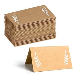 Pack of 60 Place Cards Wedding Place Cards Name Cards Kraft Paper Brown Place Cards Name Cards Wedding Place Cards Seat Cards for Wedding Parties Birthday Seating Arrangement