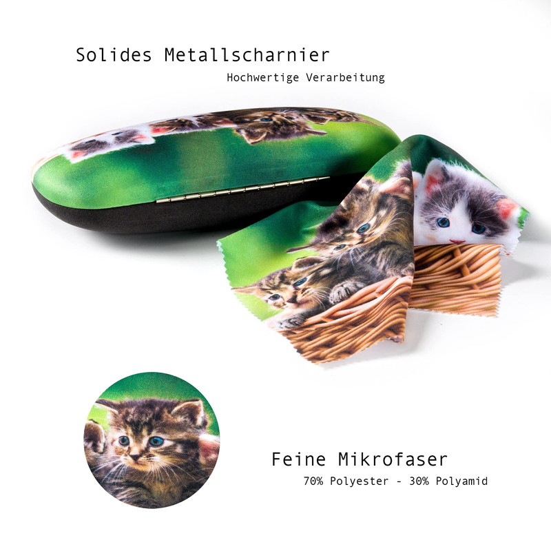 FEFI - Hard Case for Glasses Kitten with Fine Microfibre