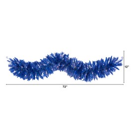 6ft. Blue Artificial Christmas Garland with 50 Warm White Lights