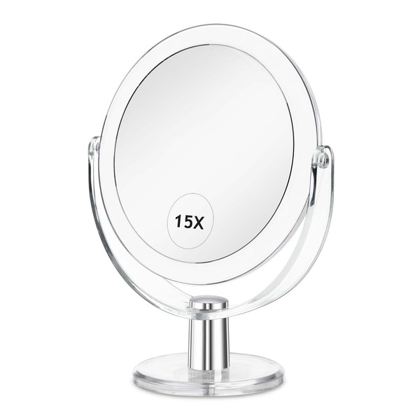 CLSEVXY CLSEVXY Vanity Mirror Makeup Mirror with Stand, 1X/15X Magnification