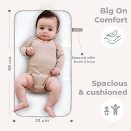 Baby Dyoli. Grey Baby Changing Mat - Portable and foldable design, easy to carry and store in maternity bag.