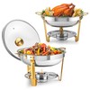 WILPREP Chafing Dishes for Buffet, 2 Pack 5 qt Round