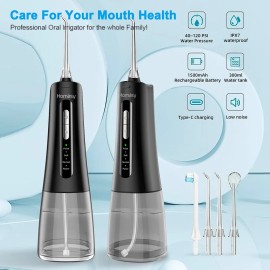 Homsay Cordless Water Dental Flosser 4 Modes Oral Irrigator Home Travel Teeth Cleaner