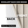 PrinceDeco Natural Linen Curtains 100% Blackout Linen Curtains for Bedroom
