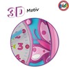 JACQUES FAREL Kinderwecker Lernwecker Mädchen 3D Schmetterlinge und Blumen Pink