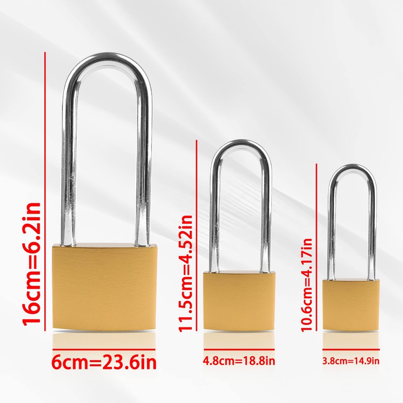 Lamondre Padlock, Heavy Duty Padlock Long Shackle Padlock with Keys,