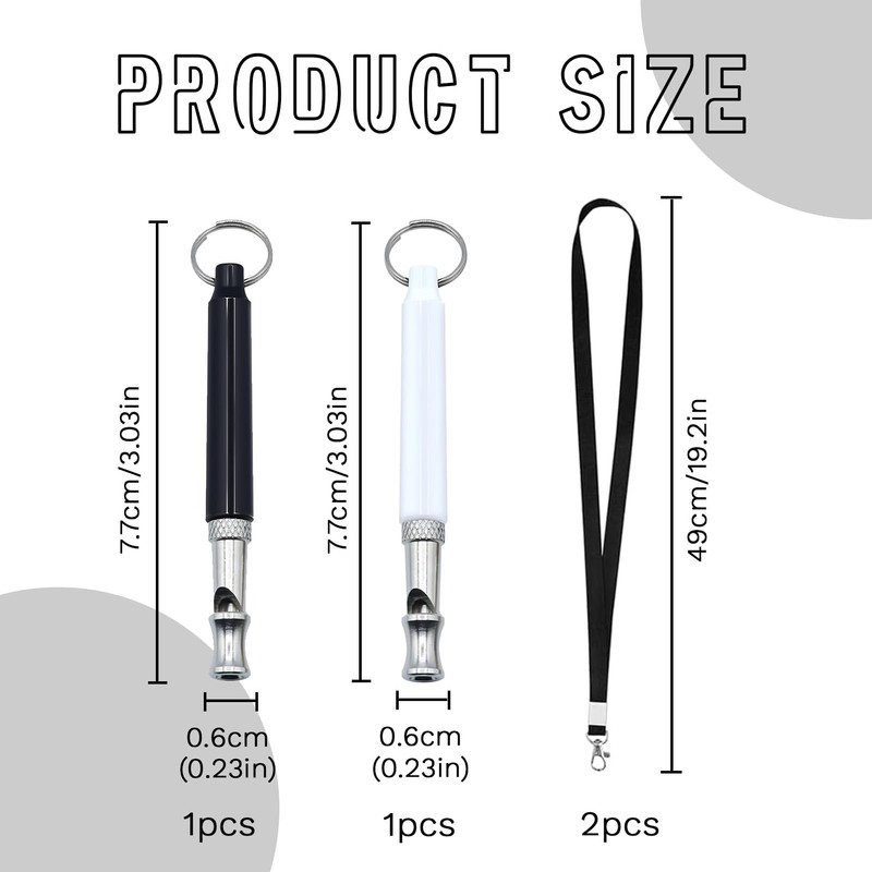 JOJIU 2 Pack Dog Whistle,Adjustable Frequency Silent Dog Whistle,Dog Training