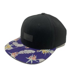 Vans Snapback Baseball Hat Allover It Purple Tropical Black Adjustable Men's New
