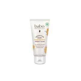 Babo Botanicals Sensitive Baby Fragrance-Free Diaper Cream - 25% Natural Zinc Oxide - Calendula, Shea & Cocoa Butter - EWG Verified - Vegan- From birt