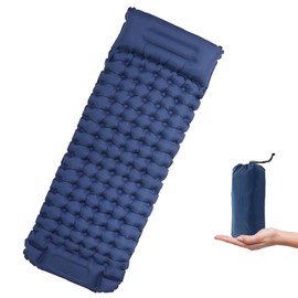 Afurkuot Self Inflating Camping Sleeping Pad, Built-in Foot Pump & Pillow Inflatable Camping Mat Single Air Mattress for Hiking, Camping Mattress Sleeping Pad for Camping Hiking Tent Travel