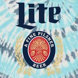 Tee Luv Men's Miller Lite Beer Tie Dye Shirt (Coral Reef) (L)