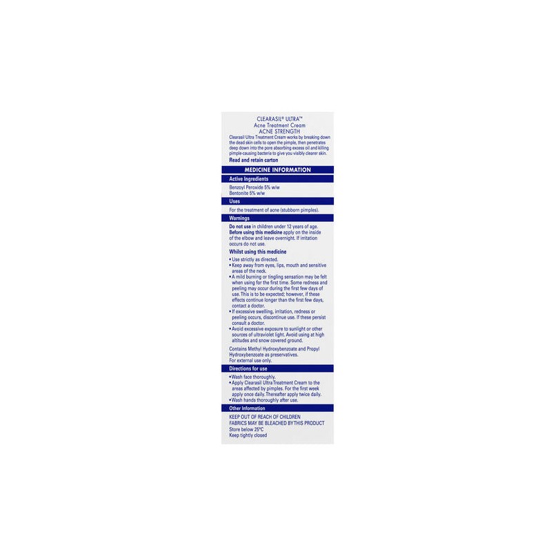 Clearasil Ultra Acne Treatment Cream 20g