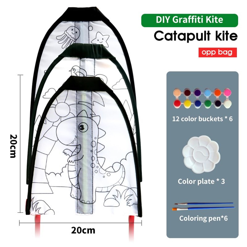 3 Pcs Children's Thumb Ejection Kite, DIY Kids Kite Making