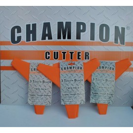 Champion Cutter 6  pack of 3 tooth ( tri blade ) Super Tough Nylon fits almost all models