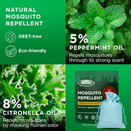 Mosquito Repellent Outdoor Patio & Yard: Natural Citronella & Peppermint Oil Pouches – Safe for Kids & Pets – Essential Oils Formula – Mosquitoes Repeller – Camping & Backyard (10 Pouch)