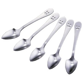 Shimomura 28016 Fruit Spoons, Nico Stainless Steel, Set of 5, Made in Japan