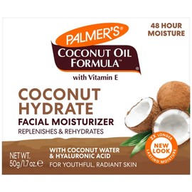 Palmers Coconut Oil Formula Crema Hidratante Facial con Agua de Coco y cido Hialurnico, Humectacin 48 Horas, Dermatolgicamente Probada, 50g           