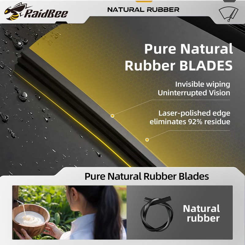Raidbee® 26"+16" Windshield Wiper Blades with 13" Rear Wiper Blade