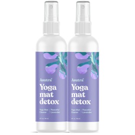 ASUTRA Yoga Mat Cleaner Spray Bundle (Peaceful Lavender), 4 fl oz (Pack of 2) - No Slippery Residue, Organic Essential Oils, Deep-Cleansing for Fitness Gear & Gym Equipment