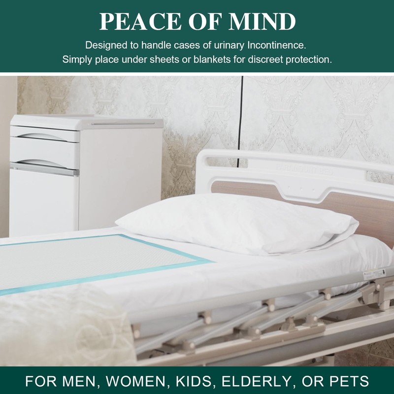100 Count Incontinence Bed Pads 40'' x 36'' Tear-Resistant Disposable