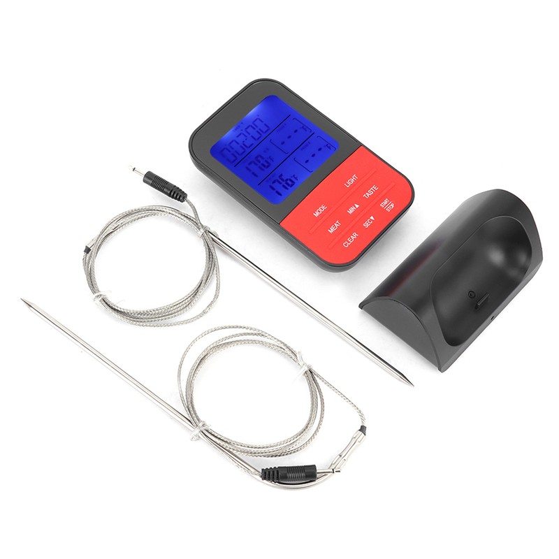 Digital Display BBQ Grill Meat Thermometer Kitchen Cooking Food Timing