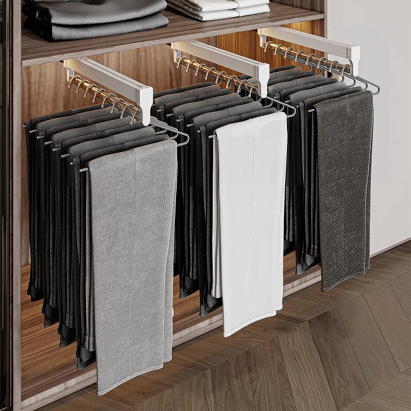 ZandN Closet Clothes Hanger Rail,Pull-Out Closet Rod,Pull Out Clothes Hanger
