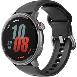 Smartwatch, Built in GPS, 1.43" HD AMOLED, 24/7 Blood Oxygen/Stress/Heart Rate Monitoring, Sleep Tracker, Women's Health, Make/Answer Call, Reminders, Compass, Altimeter (Bluetooth, 2 Bands, Black)