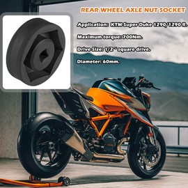 E-cowlboy 60mm Rear Wheel Axle Nut Socket Tool for KTM Super Duke 1290/1290 R 2014-2022, Rear Wheel Tool Removes Wheel Nuts - 1/2 Drive