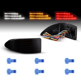 BMueirn LED Rear Bumper Reflector Light Compatible with Lexus IS250/IS350 2006-2012 Sedan w/4 Functions Turn Signal+Brake+Reverse+Running Lighting Smoke Lens Sold as Pair