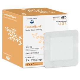 Bordered Gauze Island Dressing 4x4-25 Wound Bandages for Wound Protection - Good for Hospitals, Medical Facilities, First Aid Kits, and More