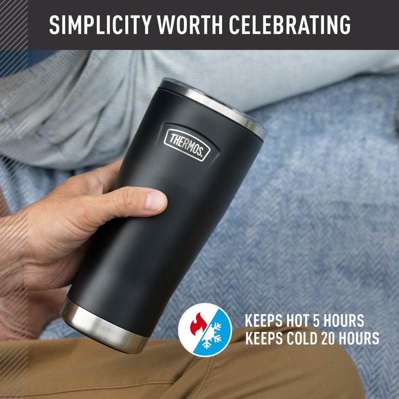 THERMOS ICON SERIES, Stainless Steel Tumbler with Slide Lock, 18