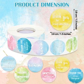 1000 Pcs Kudos Appreciation Stickers Retro You are Awesome Thanks for Being Amazing You Make a Difference Envelope Seals for Graduation Employees Nurses Teacher Appreciation(Watercolor)
