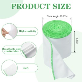 Threlaco 2 Rolls Wet Wraps Bandage for Eczema 3.54'' x 1.97 yd Wet Wrap Therapy for Eczema Treatment for Adults Kids(Green)