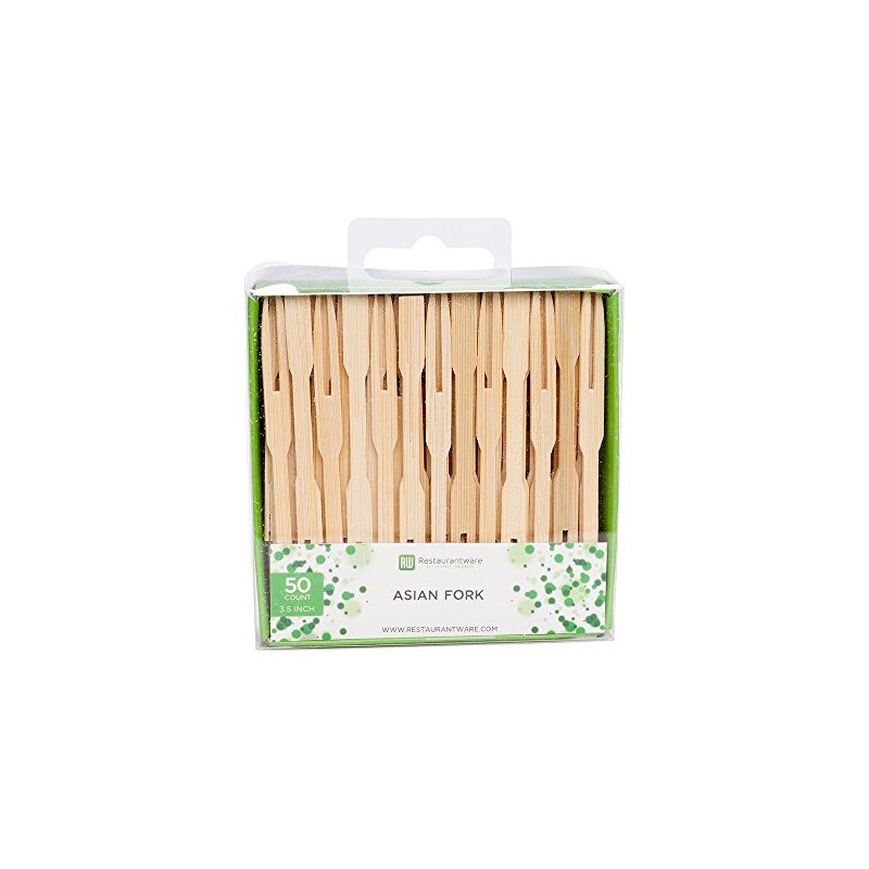 Restaurantware 3.5 Inch Wood Fork Picks 50 Mini Wood Cocktail