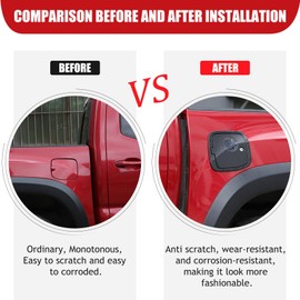 Aluminum Fuel Tank Cap Trim Cover Replacement Anti-theft Lock Fit for Toyota Tacoma 2016-2022 2023, Door Fuel Tank Cover W/Lock Gas Cap Tank Trim Decoration Kit, B style