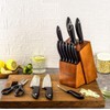 Knife Set 15-Piece Kitchen Knife Set with Sharpener Wooden Block