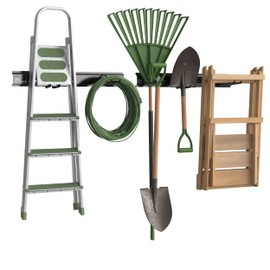 ClosetMaid ProGarage 2-Pack Garage Tool Organizer Racks, 8 Double Hooks, Heavy Duty, Black