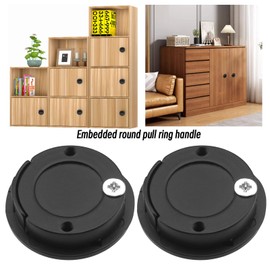 YINETTECH 2PCS Recessed Handles Zinc Alloy Flush Ring Pulls with Screws Invisible Door Knob for Cabinet Drawer Locker Door Boat/Yacht/Car Floor Hatch 40mm OD
